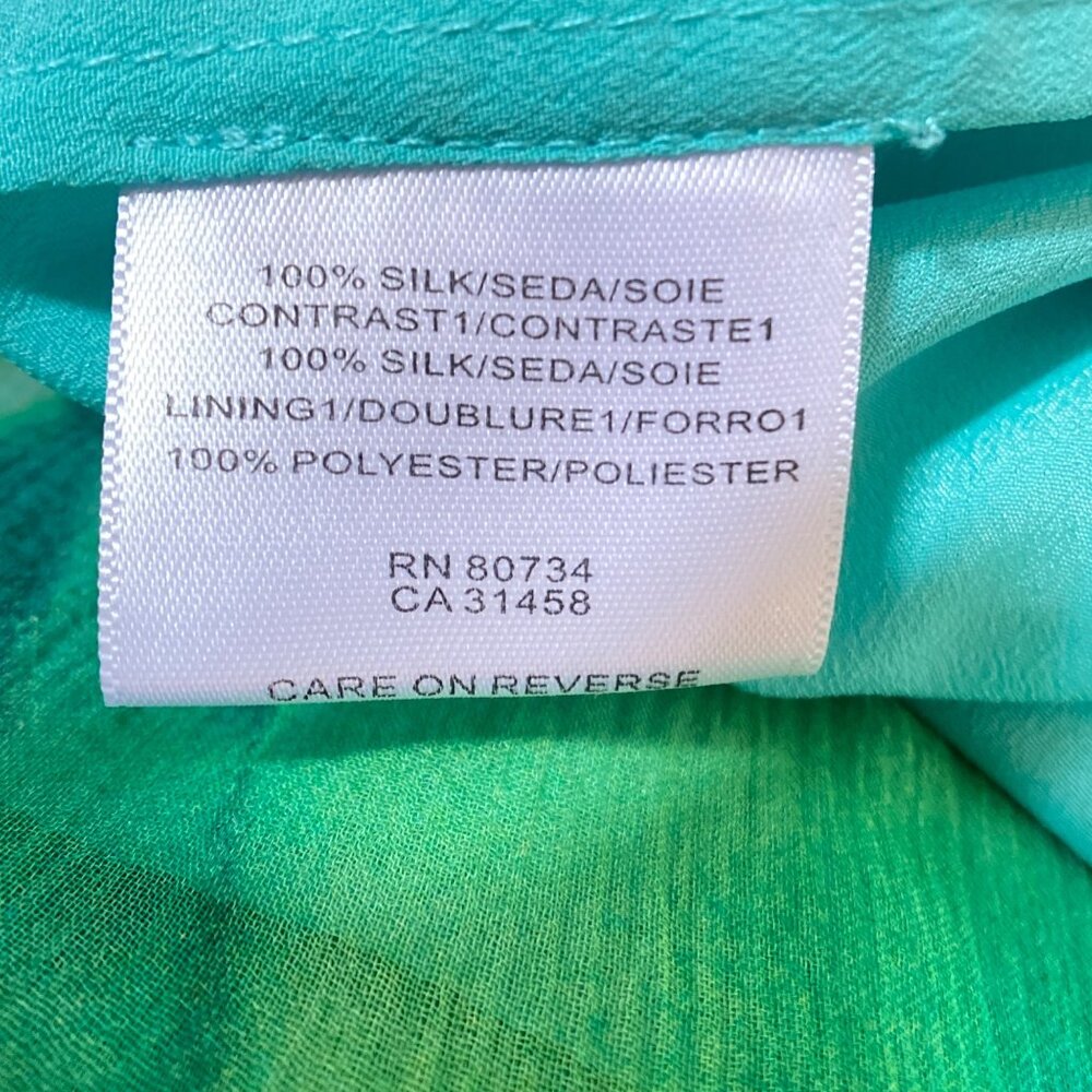 BCBGMAXAZRIA Blue Tie Dye Balloon Halter Collar Dress, size Medium - Picture 11 of 13